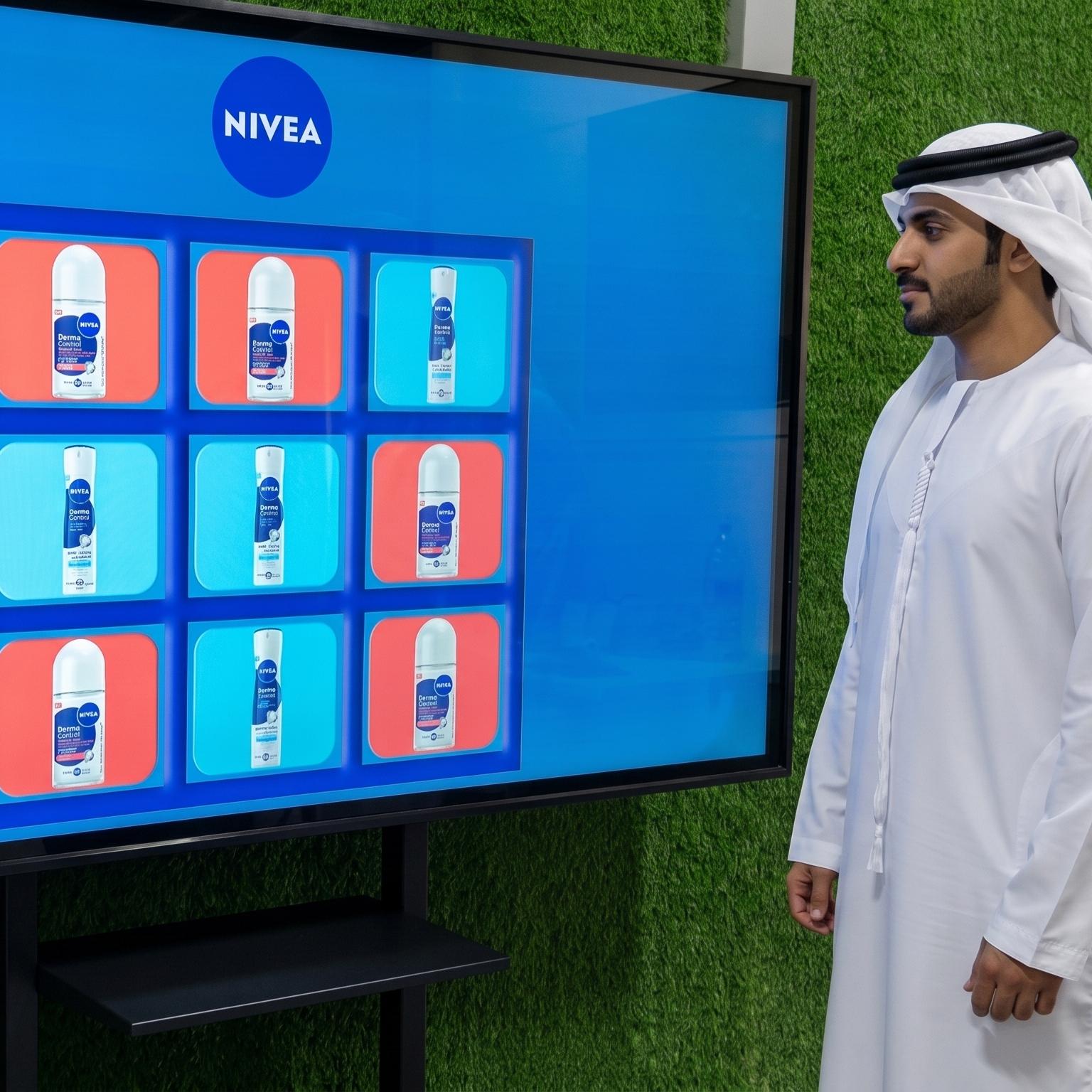 Interactive AI Tic-Tac-Toe game display for event brand activation in Dubai